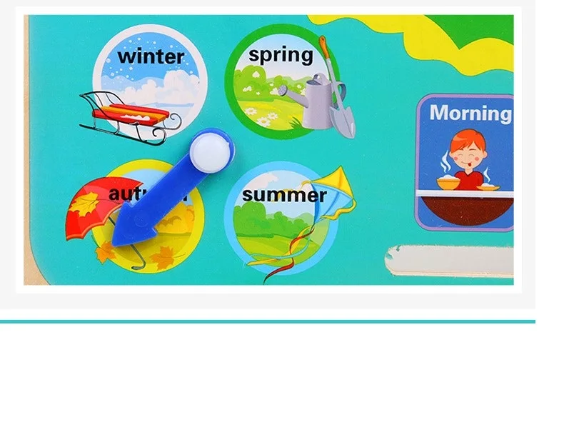  Wooden Montessori Toys Baby Weather Season Calendar Clock Time Cognition Preschool Education Teachi - 4000163324695