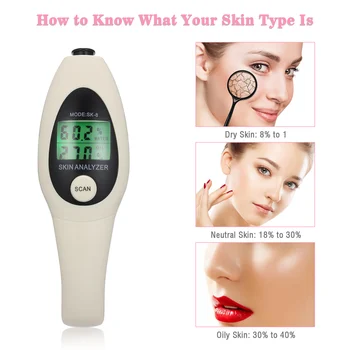 

Portable Facial Moisture Monitor Skin Care Device Skin Tester Analyzer Cordless Water Oil Tester Beauty Salon Spa Travel Gift