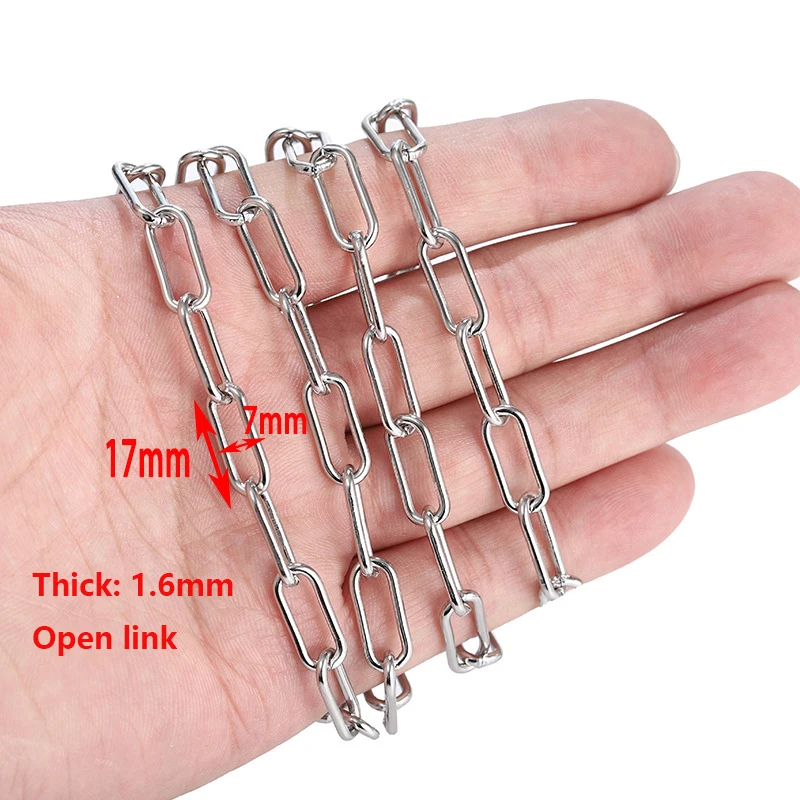 1meter 2/3/4/7mm Stainless Steel Rolo Cable Chain for Jewelry Making Gold  Plated Bulk Chains Diy Neckalce Bracelet Accessories