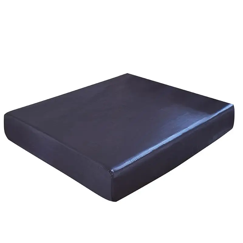 Satin Silk Fitted Bedsheet with Elastic Band Single Twin Queen King Size Black/Blue Color Cold Bed Sheet and Linen | Дом и сад