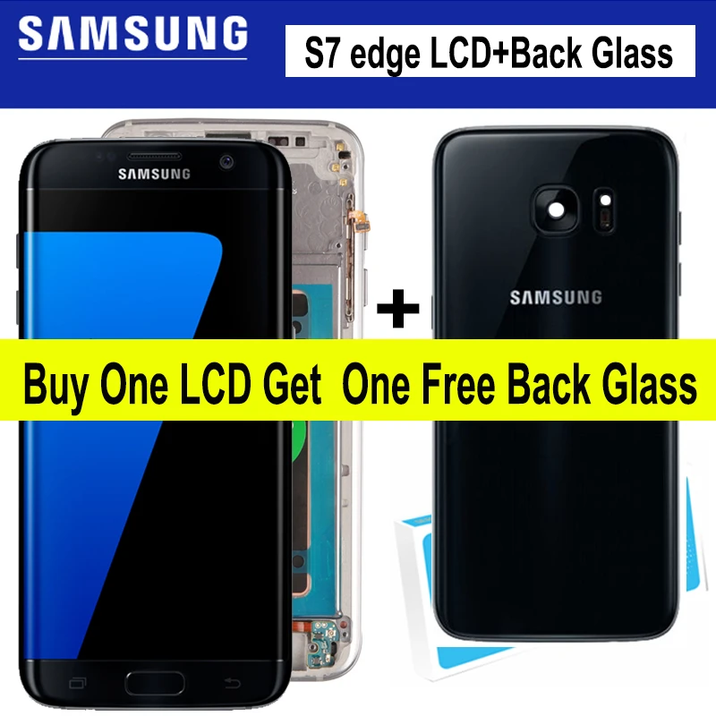 5.5'' Super Amoled Lcd For Samsung Galaxy S7 Edge Display G935f Sm-g935fd  Touch Digitizer Assembly Repair Parts With Back Glass - Mobile Phone Lcd  Screens - AliExpress