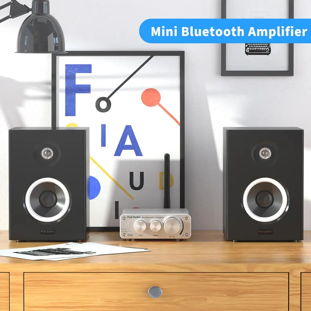 Integrado de Alta Fidelidade para Alto-falantes em Casa Fosi Áudio Bluetooth Amplificador Estéreo Receptor Classe d Mini 50w * 2 Agudos & Graves Bt10a 5.0 - Image 3