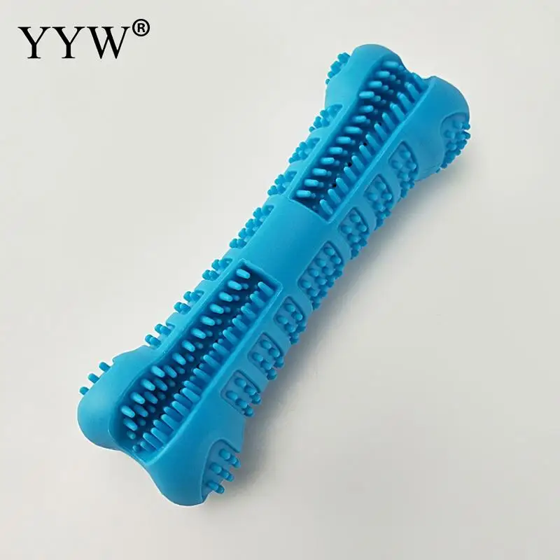 Pet Dog Toothbrush Chew Toy Doggy Brush Stick Silicone Teeth Cleaning Dot Massage Toothpaste For Small Dogs Pets Toothbrushes - Цвет: blue