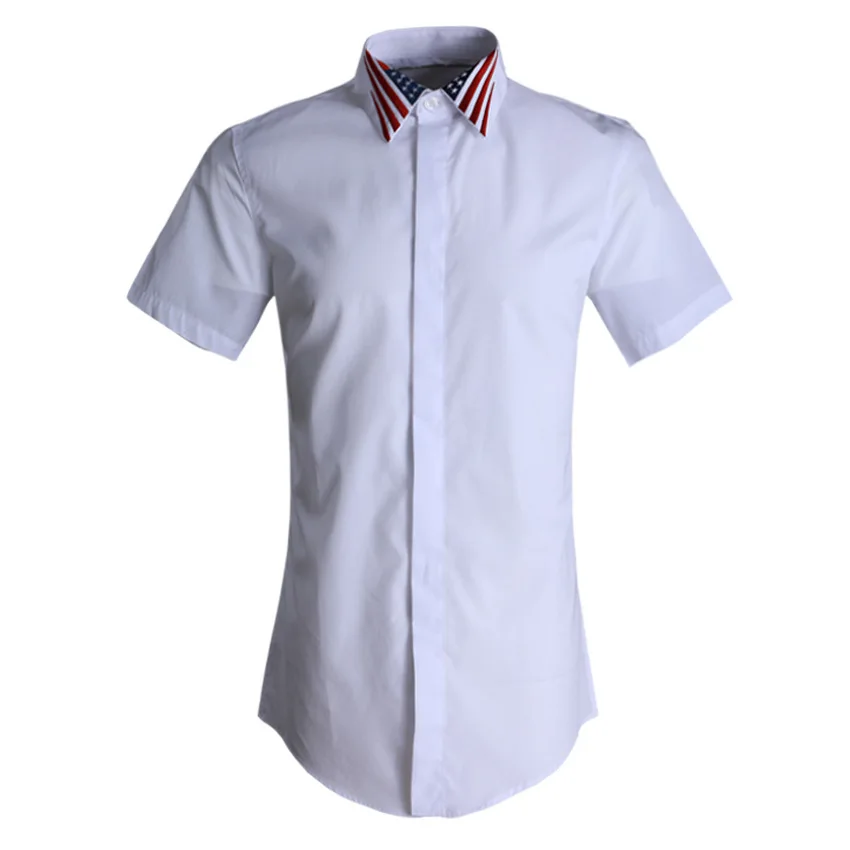 

Three Nine Eight Men's Wear | United States Captain Short Sleeve Men's Shirt Collar Embroidery Men's Shirt Short Sleeve