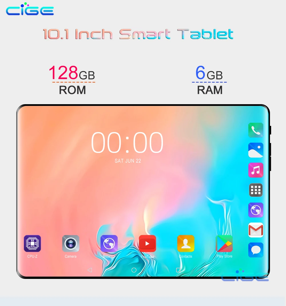 Планшеты ПК 10,1 дюймов Android 9,0 Google Play Octa Core 3g 4G Lte 128 ГБ gps сим-карта Wi-Fi ips 2.5D Закаленное стекло экран планшет