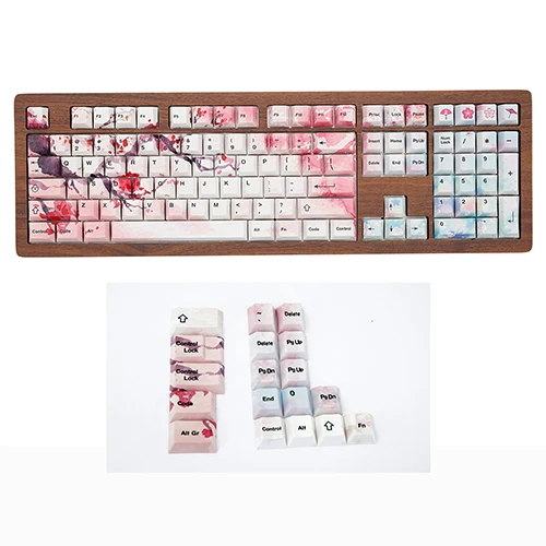 126key sakura JKDK sakura пять поверхности сублимации Вишневый профиль 108/126 ключи для выключатель MX механическая клавиатура только keycap - Цвет: 126key sakura
