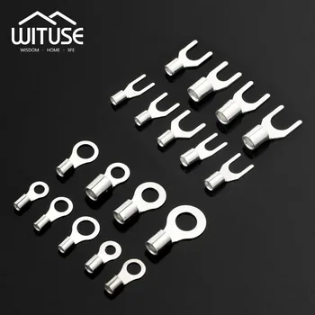 

TSLEEN 180PCS/Box 9 Sizes SNB/RNB Crimp Terminal Spade Fork Ring Connector Copper Wire Crimps 250V 19A 27A 48A Wire Connectors