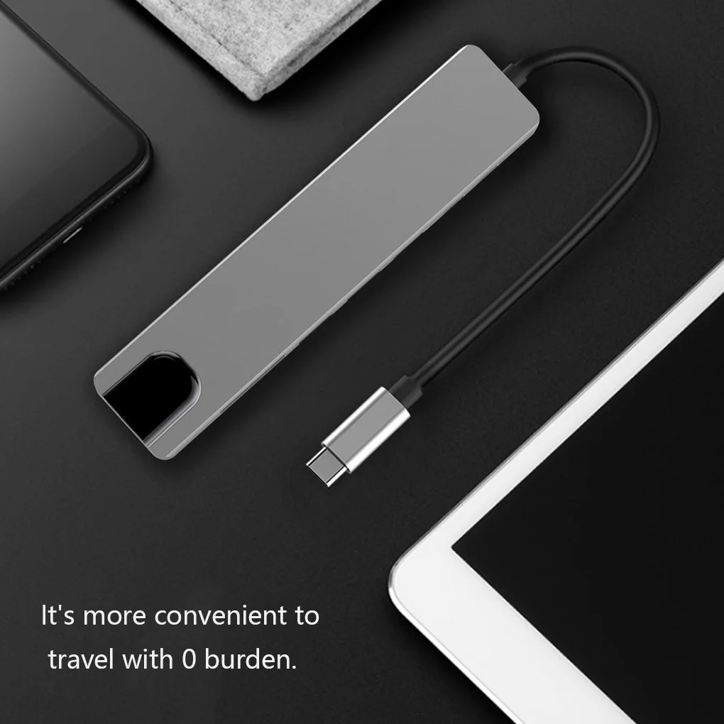 8 в 1 USB-C концентратор из алюминиевого сплава HD 2 USB 3,0 адаптер PD зарядка SD и TF кардридер RJ45 портативный ноутбук аксессуары