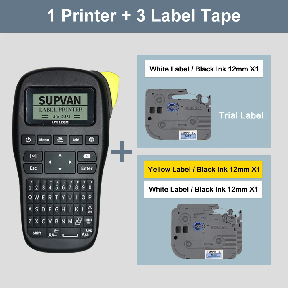 Supvan Labeler LP5120M Thermal Transfer Labels Printers Multiple Languages Labeling Machine Portable Labels Printing Machine New 