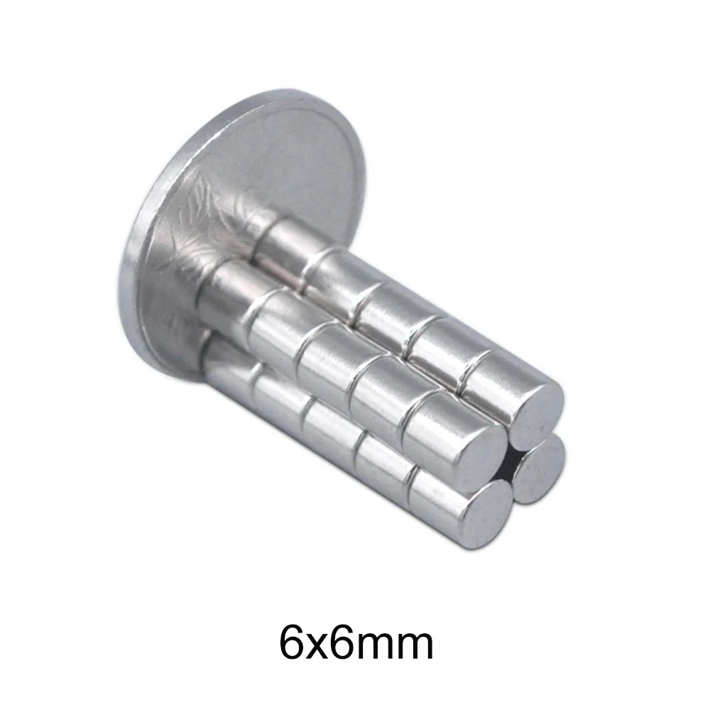 Round Magnets Neodymium Magnets Push Pull Electromagnet 6x6 mm N35 Round 6mm x 4mm 6x8mm 6*5 mm Neodymium Permanent NdFeB Magnets disc electro magnetics