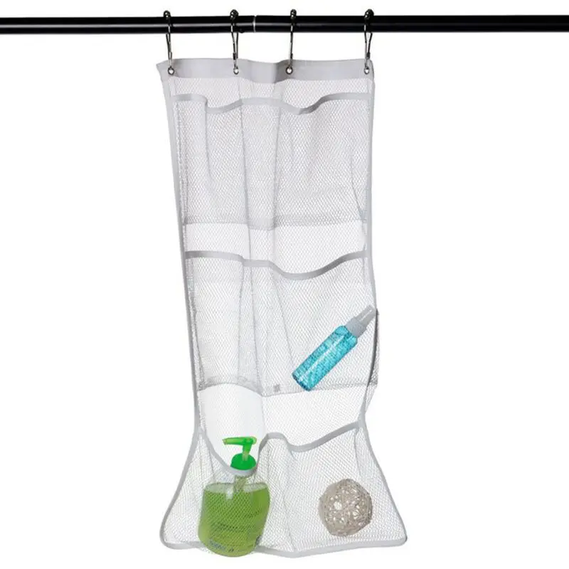 Hanging Mesh Pockets Hold Shampoo Shower Organizer with Over The Door Hooks