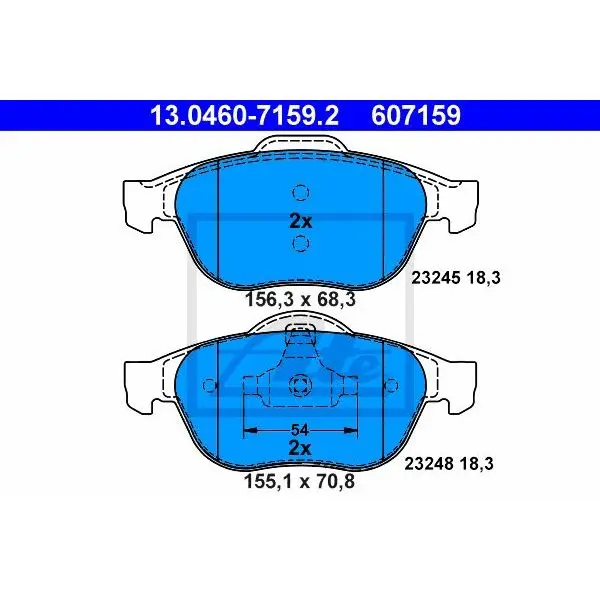 Колодки дисковые передние Renault Espace/Laguna 2.0/3.0/3.5/1.9D