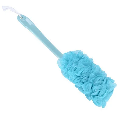 Blue 1 шт. Мягкая сетчатая щетка для душа, задняя часть для тела, Ванна, Душ, длинная ручка, пластиковая щетка для мытья, щетка для мытья тела, аксессуары для ванны - Color: Blue