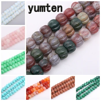 

Round Pumpkin Epidote Beads wholesale Multi-material Crystal Bead Natural stone Making Semi-precious stones Accessories Hand DIY