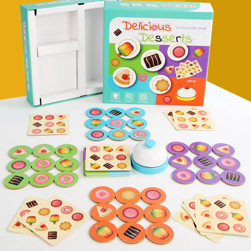Baby Puzzle Toy Delicious Desserts Pairing Battle Game Family Parent-Child Interactive Toys Table Game Reaction Speed Training