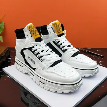 

Male Shoe Autumn And Winter Real Time Korean Trend Man Casual Shoes All-match Shoes In State High Help Tide Shoe Net Red Shoes