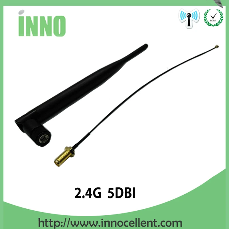 2pcs 2.4g antenna 5dbi sma female wlan wifi 2.4ghz antene IPX ipex 1 SMA male pigtail Extension Cable iot module antena EOTH