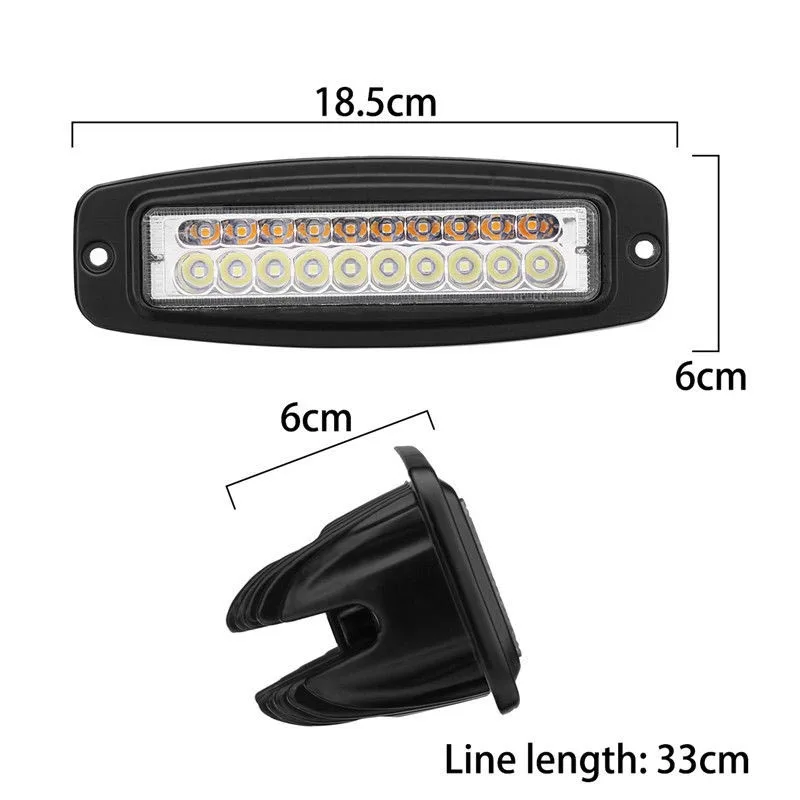 2X7 дюймов двойной цвет 100 Вт светодиодный рабочий светильник бар заподлицо Наводнение вождения противотуманная фара