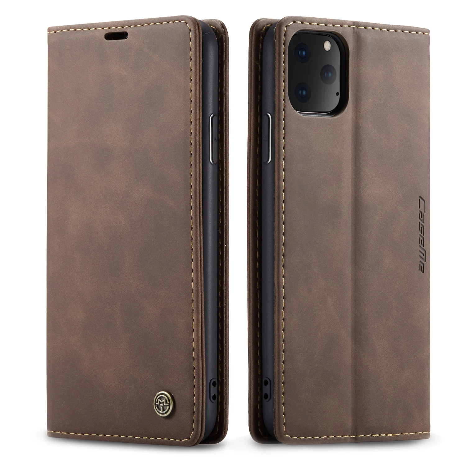 

CaseMe Magnetic Retro Leather Case For IPhone11 pro, TPU Silicone Soft Leather Case For IPhone X XR Max. Flip Phone Leather Case