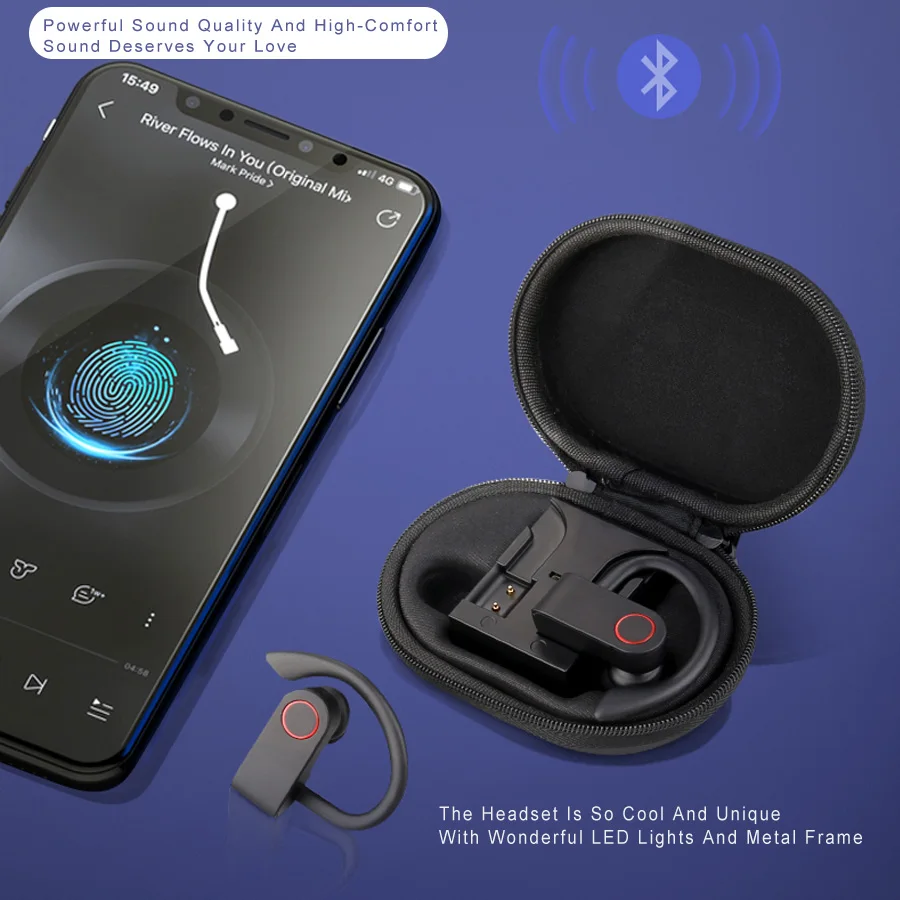 Спортивные TWS 5 0 Bluetooth наушники настоящие Беспроводные с шумоподавлением громкой