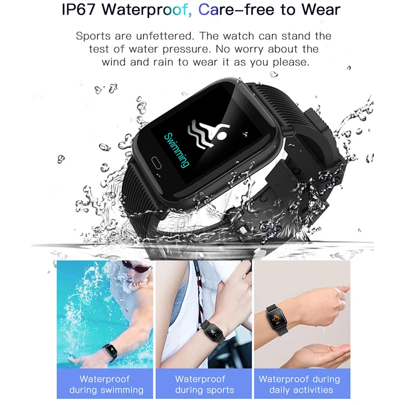 BINSSAW Smart Watches   New Sports Wristband Mens IP67 Waterproof Heart Rate Monitor Women Wristwatch Fitness Tracker Smartwatch