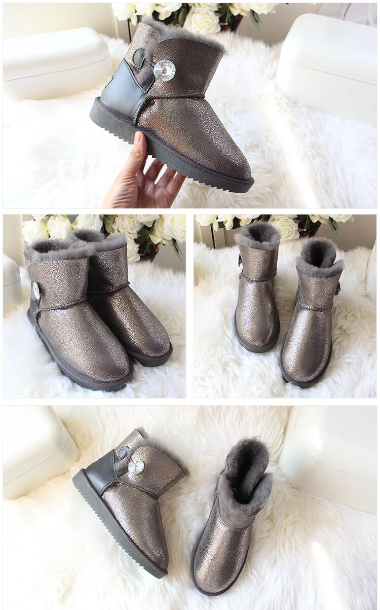 Новинка; зимние ботинки из натуральной овечьей кожи; натуральный мех; Botas Mujer; Коллекция года; Натуральная шерсть; теплые зимние ботинки; Модные женские ботильоны