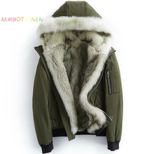Пальто с натуральным мехом Мужская Зимняя Куртка парка с натуральным волком мужские короткие куртки с капюшоном меховые теплые парки мужская одежда