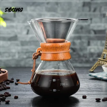 

Percolator Coffee Pot 400ml/1 Cups Coffee Maker Funnel Style Pour Over Coffeemaker Coffee Machine Filter Coffee Pot Barista