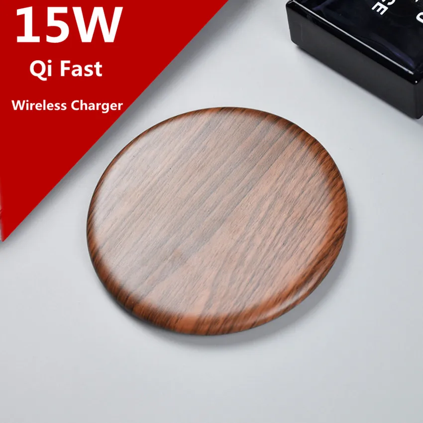 

Wooden QI Wireless Charger Mat 15W Charge Fast Inductive Charger Charging Pad For Huawei Mate 20 RS Pro Xiaomi Mi9t Samsung S10e