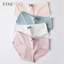 Vrouwen Solid Slipje Leuke Boog Katoen Panty Sexy Meisjes Ondergoed Laagbouw Licht Kleur Slips Voor Vrouwen Vrouwelijke Onderbroek L-XL nieuwe(China)