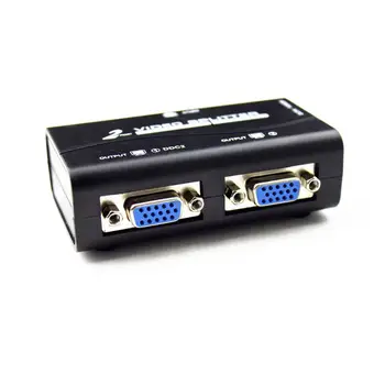 

New Arrival 1 to 2 Monitor 2 Ports VGA Video Splitter Box Distributor Power Cable for PC TV