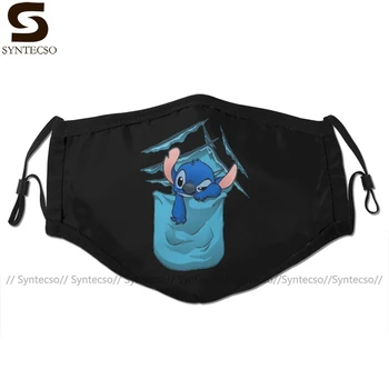 

Lilo And Stitch Mouth Face Mask Badness Level Rising Facial Mask Funny Kawai with 2 Filters for Adult
