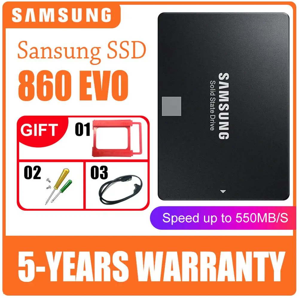 SAMSUNG Внутренний твердотельный диск 860 EVO SSD 250 ГБ 500 1 ТБ TLC SATA III 2 5 дюймов HDD для