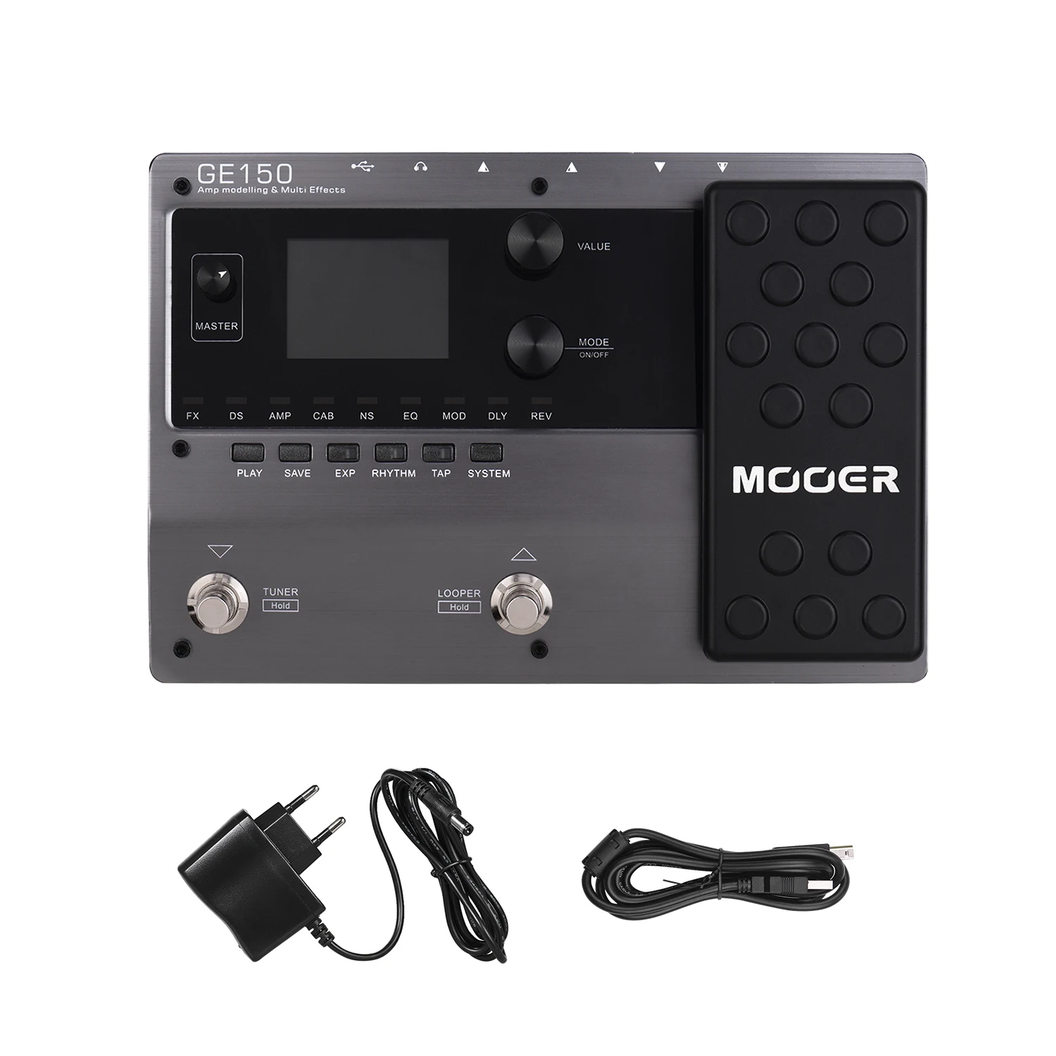 EU PLUG MOOER GE150 Amp моделирование и Мульти педаль эффектов 55 модели усилителя 151 эффектов 80s петлер 40 барабанные Ритмы 10 метроном TapTempo - Цвет: EU PLUG