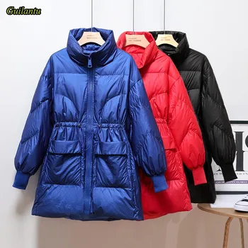 

Guilantu 2020 Down Long Jacket Winter Turtleneck White Duck Down Coat Female Warm Parkas Snow Outwear Casual Loose Puffer Jacket