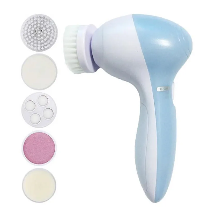 Multifunction 5 in 1 Electric Facial Cleansing Brush Wash Face Cleaning Machine Skin Pore Cleaner Body Cleansing Massager 30#