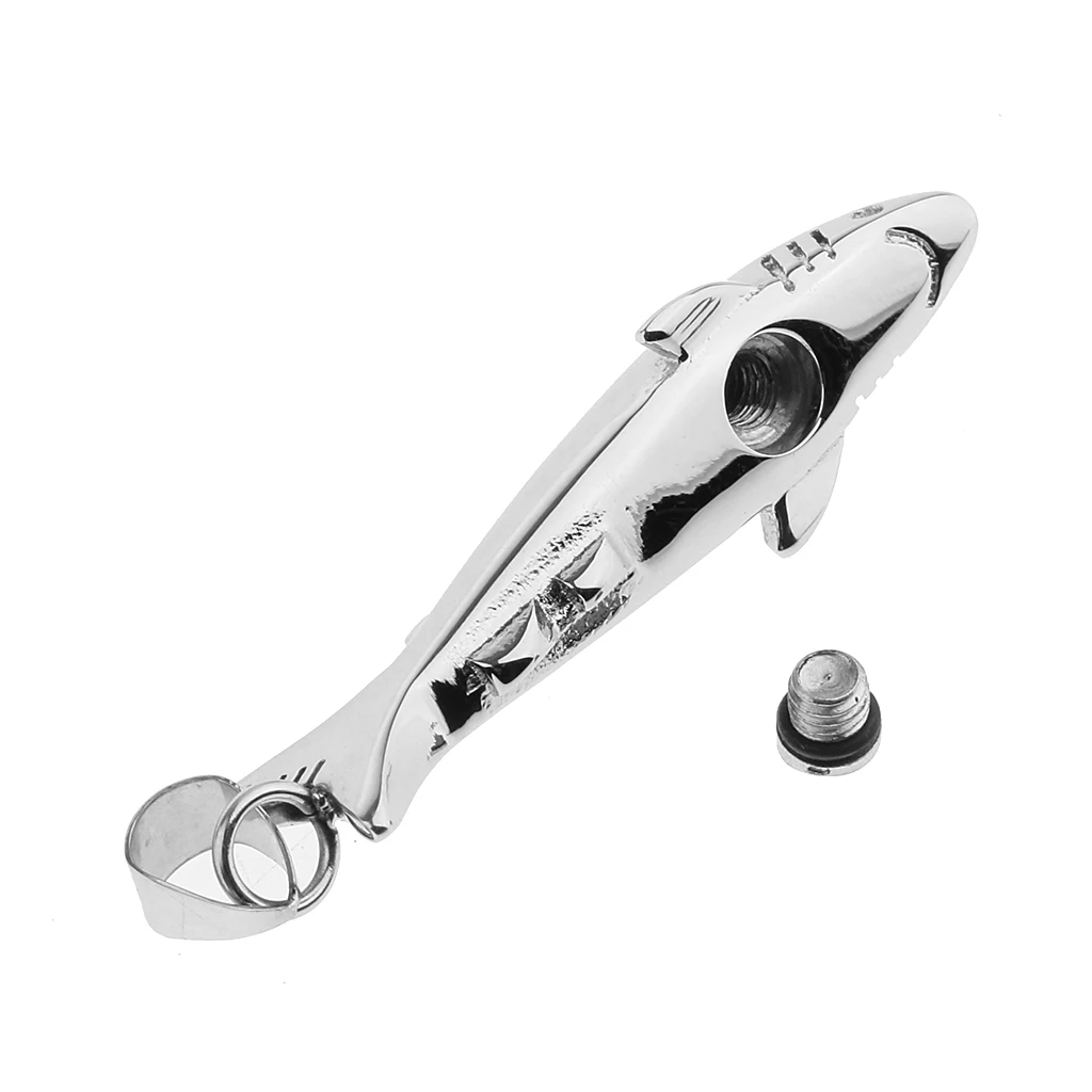 silver color Stainless Steel Fish Design Memorial Pendant Urn Ash Cremation Jewelry Screw Open Animal Pet Urn