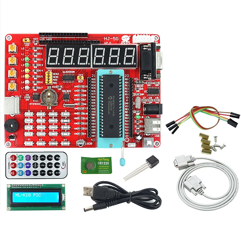 Обучающая плата PIC microcontroller экспериментная макетная 16F877A видеоинструкции |