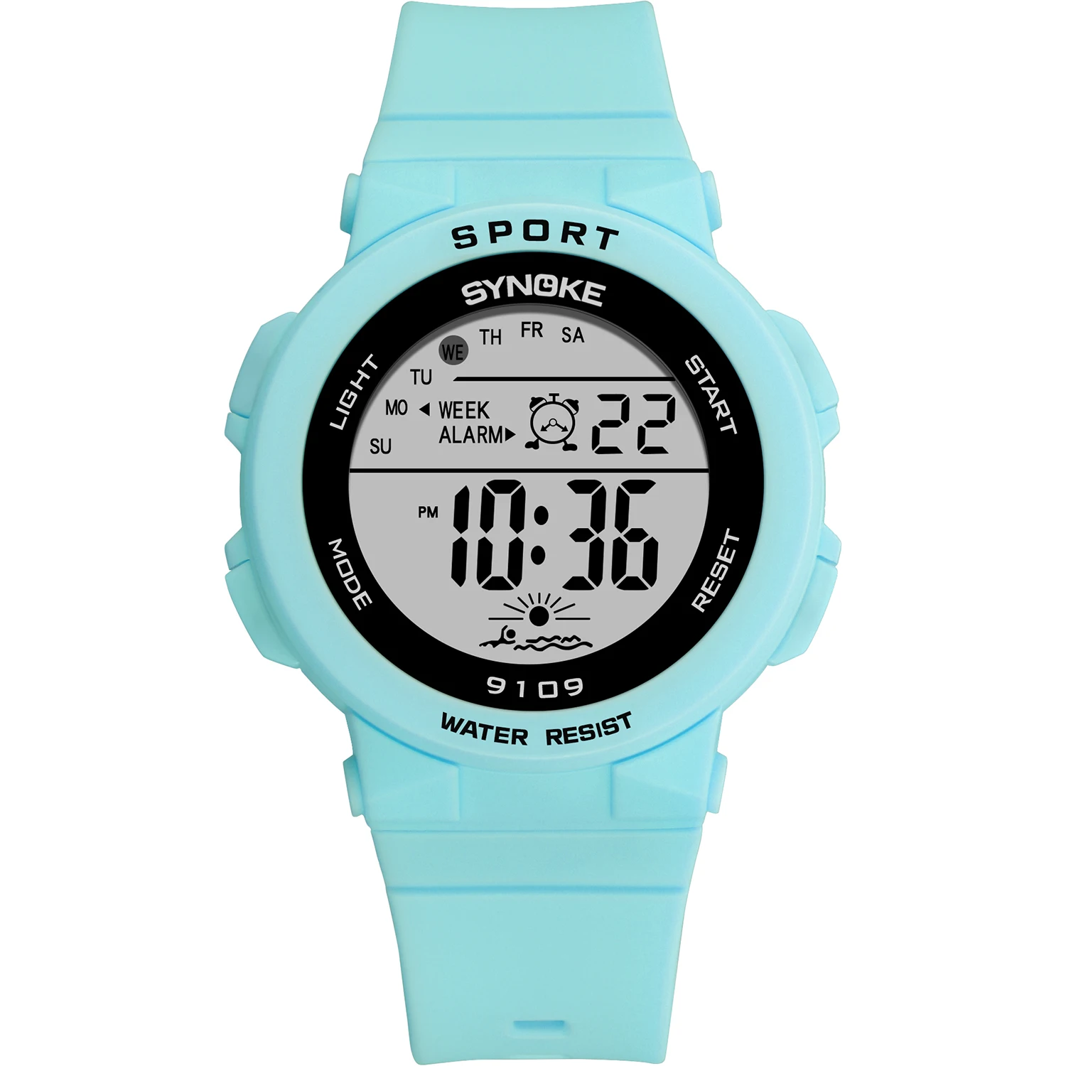 SYNOKE Модные женские цифровые часы для девушек и мальчиков, студенческие цифровые спортивные часы, водонепроницаемые наручные часы с будильником для женщин - Цвет: Blue