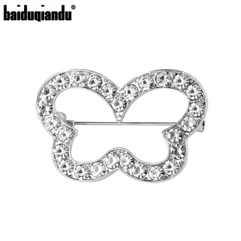 

baiduqiandu Brand New Arrival Rhinestones Pave Hollow Butterfly Brooch Lapel Pins Fashion Jewelry Accessories
