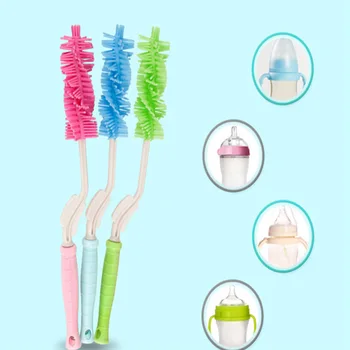 

New Style Baby Bottle Brush 360 Rotation Bottlebrush Silicone Baby Feeding Bottle Brush Nipple Cleaning Cup Scrubber Brushes
