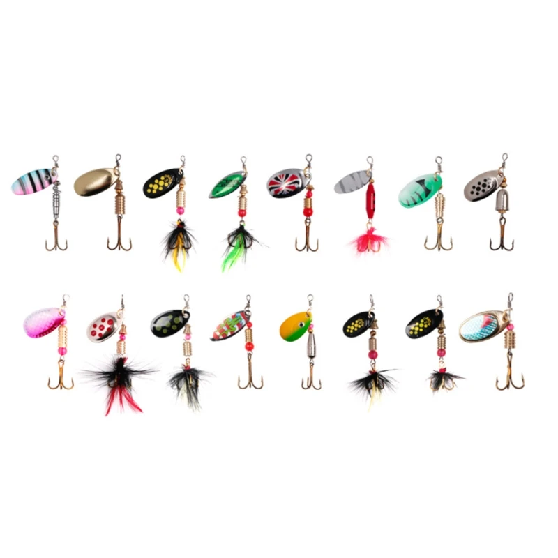 

16Pcs Metal Rotating Sequins Plus Road Lure Bag Freshwater Fishing Sequins Lure Bionic Bait Rotating Iron Piece