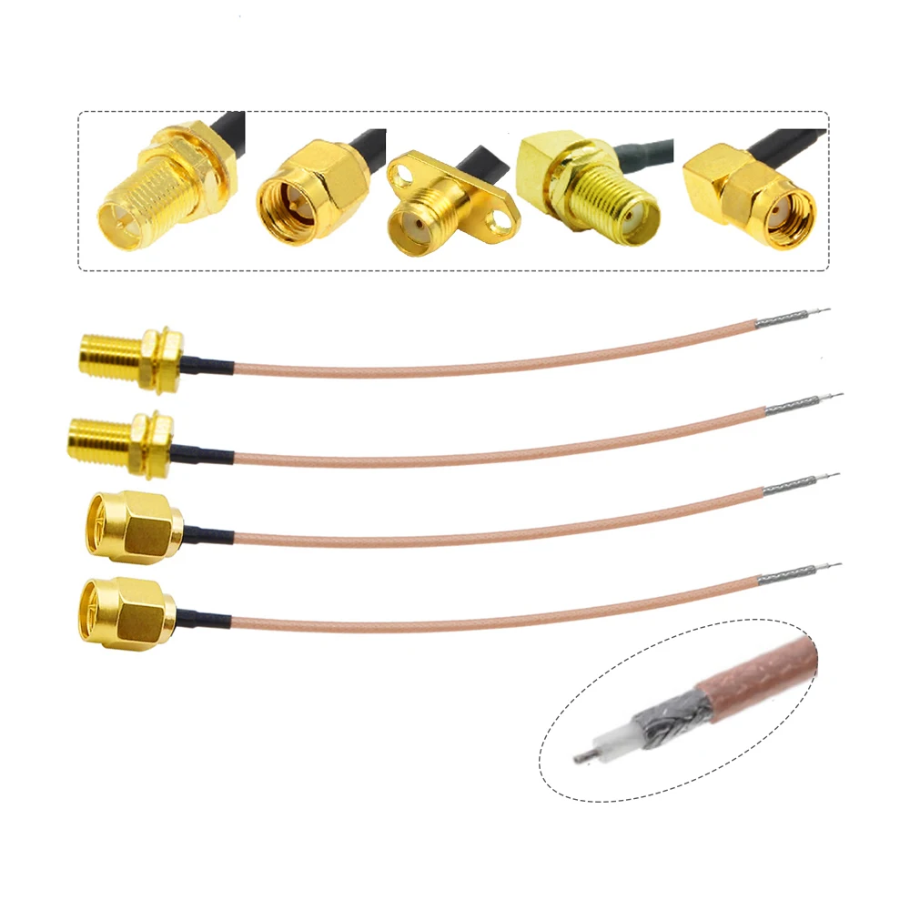 Single End SMA Female to PCB Solder Pigtail RG316 Cable 1pcs for WIFI Wireless Router GPS GPRS Low Loss Jack Plug Wire Connector