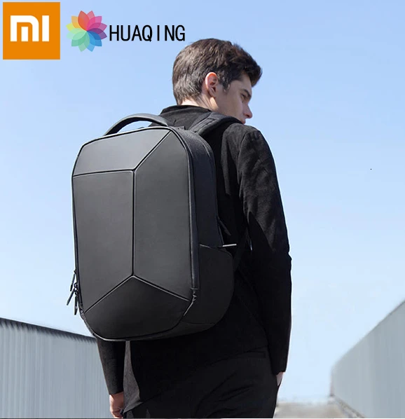 Рюкзак Xiaomi Geek водонепроницаемый на молнии для ноутбука с геометрическим дизайном 15,6 дюймов бизнес путешествия школьная Молодежная мужская сумка