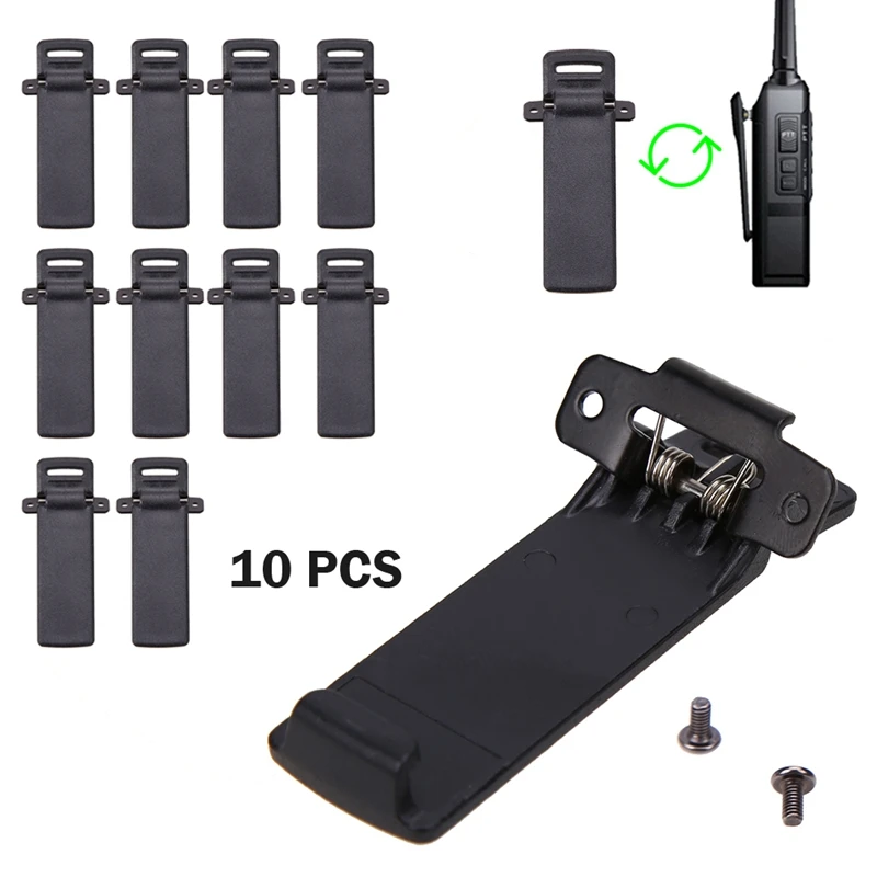 ABKK-10Pcs Walkie Talkie зажимы запасная часть зажим для ремня для Baofeng 2-way радио UV5R для Baofeng Интерком UV5R/5RA/5R +/