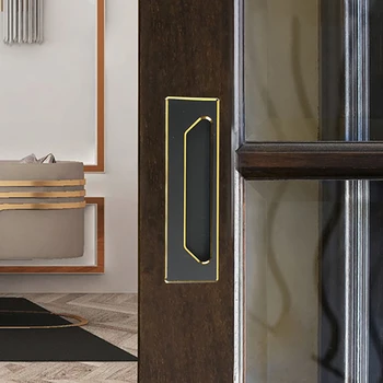 

1 Pc Embedded Sliding Door Handles Hidden Invisible Cupboard Wardrobe Cabinet Push / Pull Handles Door Hardware