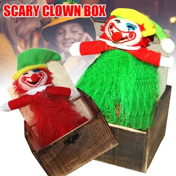 

Wooden Prank Scare Box Horror Clown Interesting Halloween Prank Toys Party Prop PR Sale