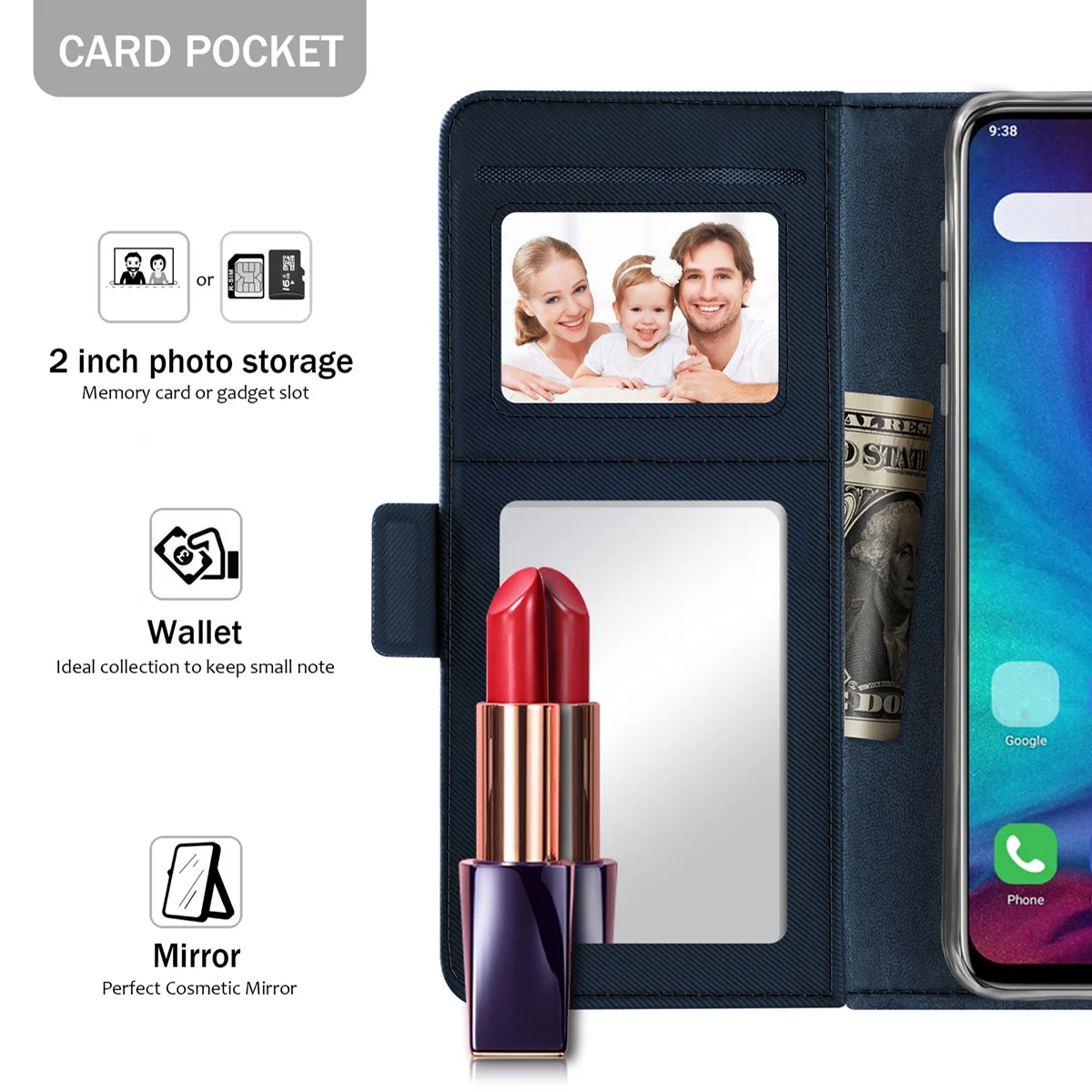 Для Ulefone Note 7P чехол кожаный захлопывающийся Чехол-бумажник с подставкой с зеркалом и слотами для карт противоударный корпус на Ulefone Note 7P чехол