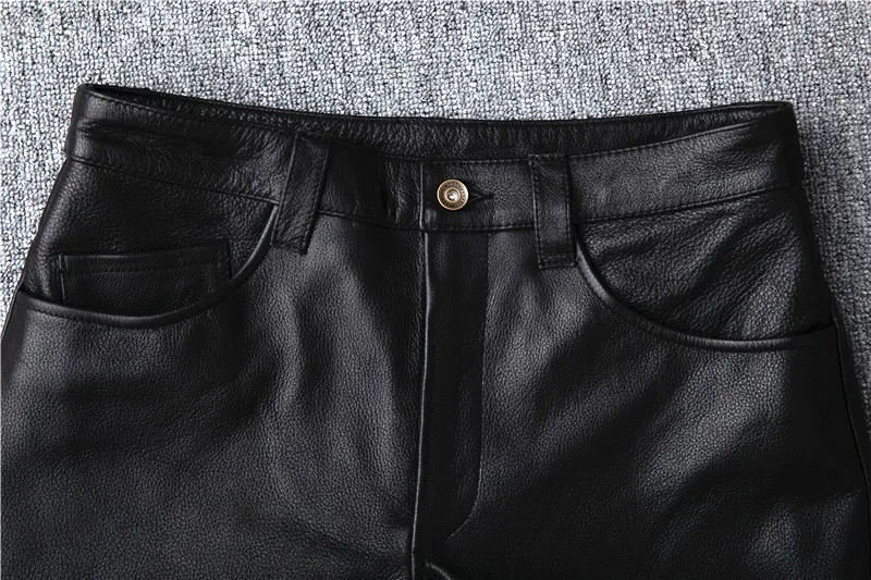 Men's Motorcycle Riding genuine Leather Motorcycle Pants 4
