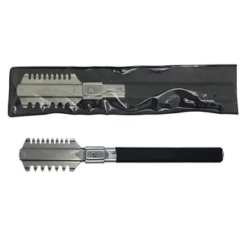 

Stainless Steel Straight Razor Professional Razor Comb Hair Cutting Thinning Razor Comb Dual Trimmer Beard Mustache Shaving Tool